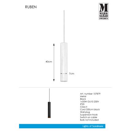 Markslöjd 107879 - Lustr na lanku RUBEN 1xGU10/35W/230V