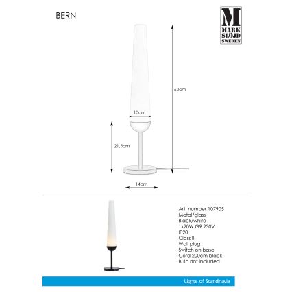 Markslöjd 107905 - Stolní lampa BERN 1xG9/20W/230V