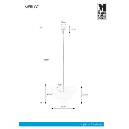 Markslöjd 107911 - Lustr na tyči MERLOT 13xG9/20W/230V