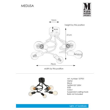 Markslöjd 107931 - Přisazený lustr MEDUSA  5xE27/20W/230V
