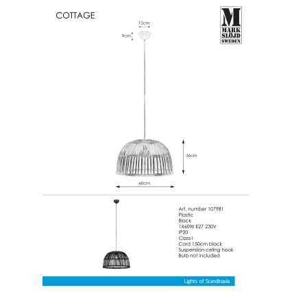 Markslöjd 107981 - Lustr na lanku COTTAGE 1xE27/60W/230V