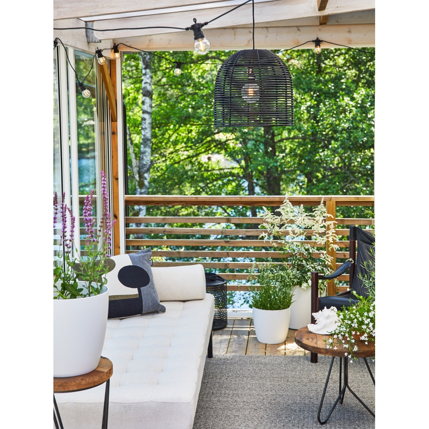 Markslöjd 107990 - LED Venkovní závěsné svítidlo GARDEN24 LED/2,86W/24V IP44 ratan/černá