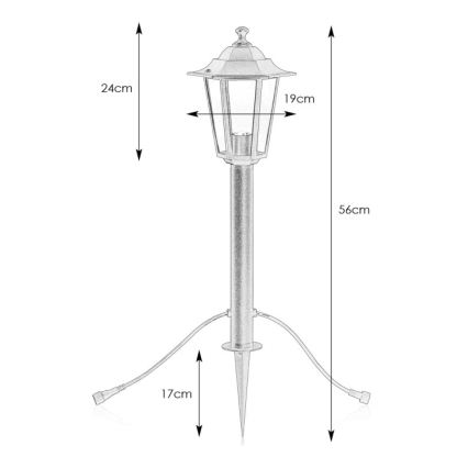 Markslöjd 107991 - LED Venkovní lampa GARDEN24 LED/3W/24V 56 cm IP44 černá