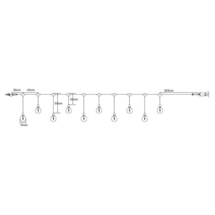 Markslöjd 108021 - LED Venkovní řetěz GARDEN24 START 7,5m 10xLED/2,9W/230V IP44