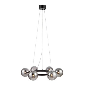 Markslöjd 108051 - Lustr na lanku CIRCLE 6xG9/20W/230V černá