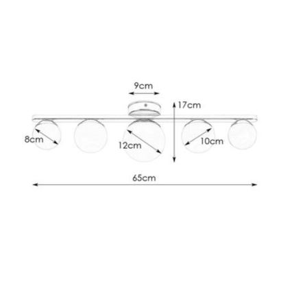 Markslöjd 108067 - Koupelnové stropní svítidlo PURO 5xG9/20W/230V IP44 černá