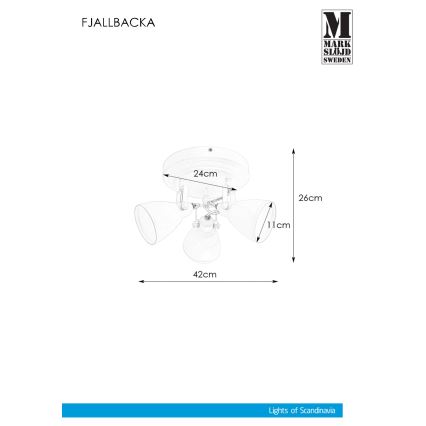 Markslöjd 108083 - Koupelnové bodové svítidlo FJÄLLBACKA 3xG9/20W/230V IP44 bílá