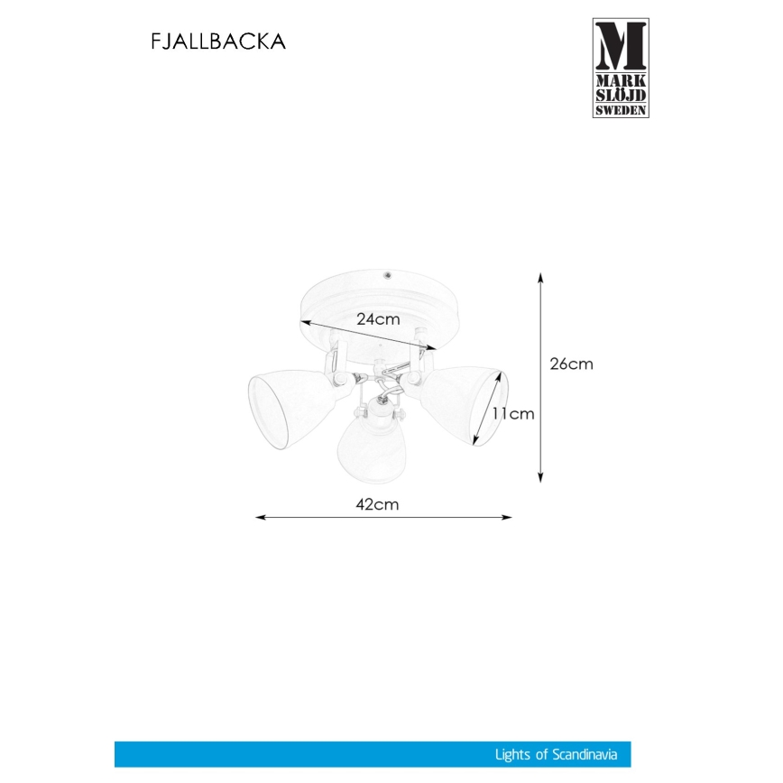 Markslöjd 108083 - Koupelnové bodové svítidlo FJÄLLBACKA 3xG9/20W/230V IP44 bílá