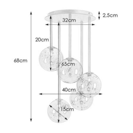 Markslöjd 108111 - Lustr na tyči UNIVERSE 5xG9/20W/230V