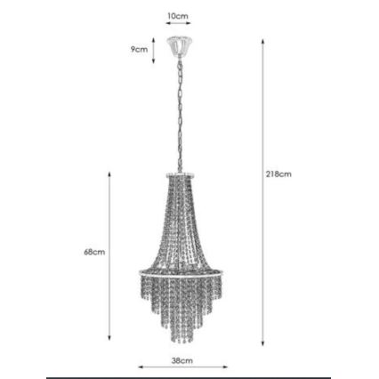 Markslöjd 108125 - Křišťálový lustr na řetězu ALLINGTON 3xE14/25W/230V