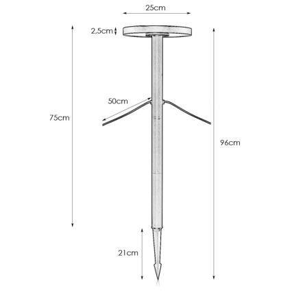 Markslöjd 108173 - LED Venkovní lampa GARDEN24 LED/5W/24V 96 cm IP44 černá