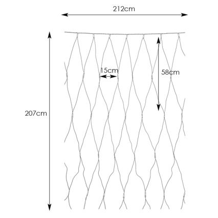 Markslöjd 108178 - LED Venkovní vánoční závěs GARDEN24 160xLED/24V 2x2m teplá bílá