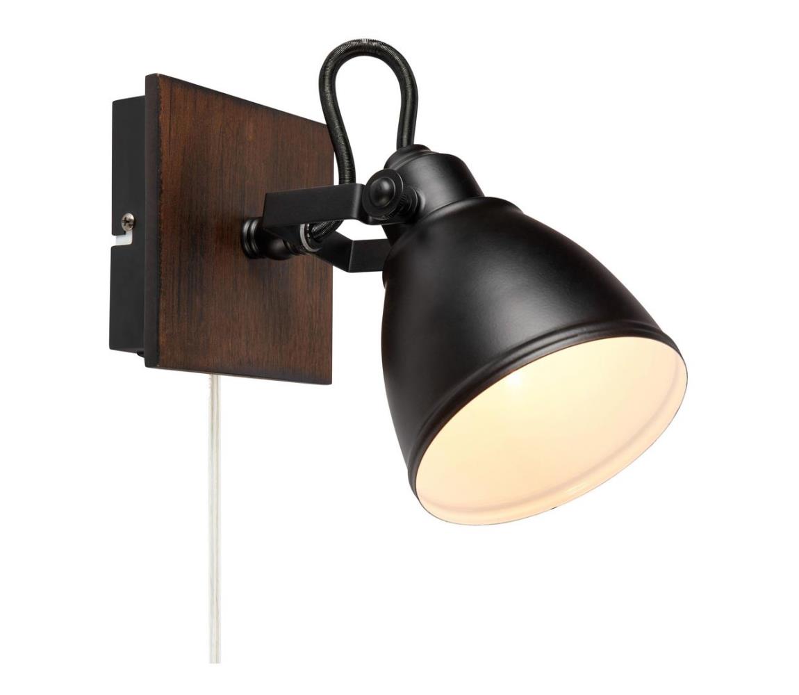 Markslöjd Markslöjd 108211 - Nástěnné bodové svítidlo NATIVE 1xE14/18W/230V černá/dřevo ML1103