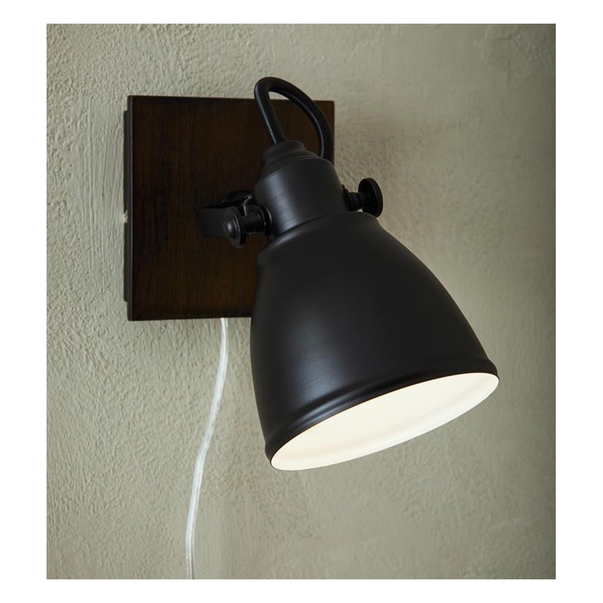 Markslöjd 108211 - Nástěnné bodové svítidlo NATIVE 1xE14/18W/230V černá/hnědá