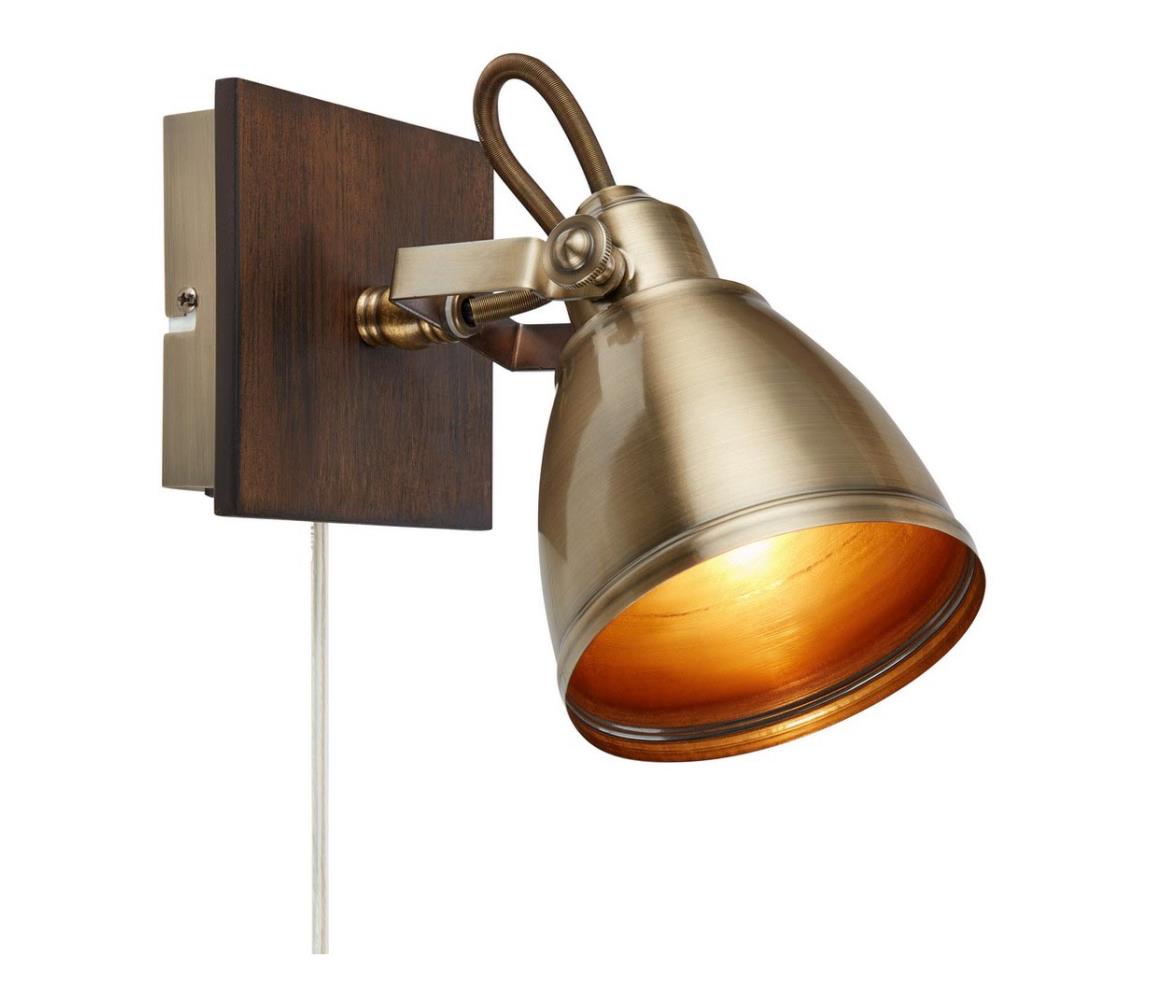 Markslöjd Markslöjd 108212 - Nástěnné bodové svítidlo NATIVE 1xE14/18W/230V mosaz/dřevo ML1104