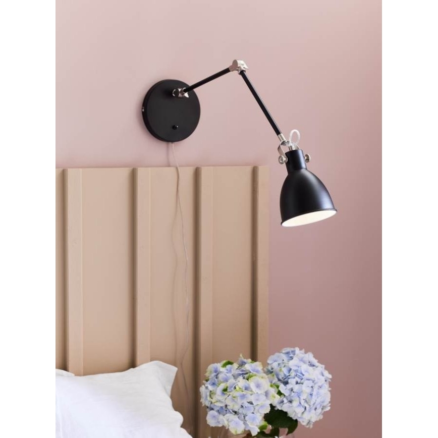 Markslöjd 108250 - Nástěnná lampička HOUSE 1xE14/40W/230V černá