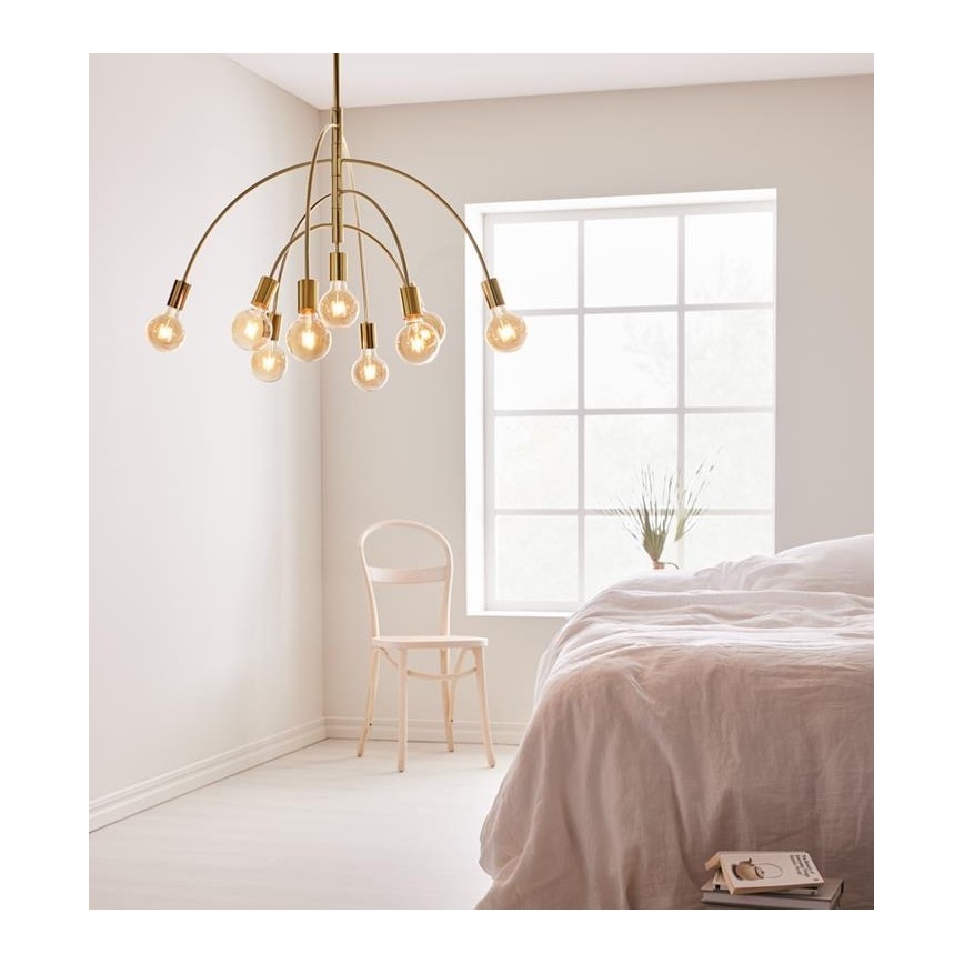 Markslöjd 108289 - Lustr na lanku LAVELLO 9xE27/40W/230V zlatá