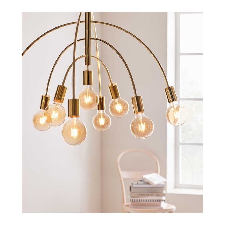 Markslöjd 108289 - Lustr na lanku LAVELLO 9xE27/40W/230V zlatá