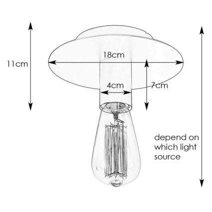 Markslöjd 108540 - Stropní svítidlo PIATTO 1xE27/40W/230V černá