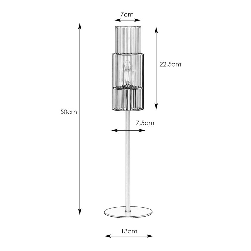 Markslöjd 108555 - Stolní lampa TUBO 1xE14/40W/230V 50 cm černá/čirá
