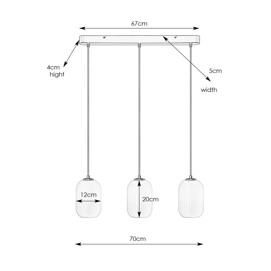 Markslöjd 108563 - Lustr na lanku CAVA 3xE14/40W/230V