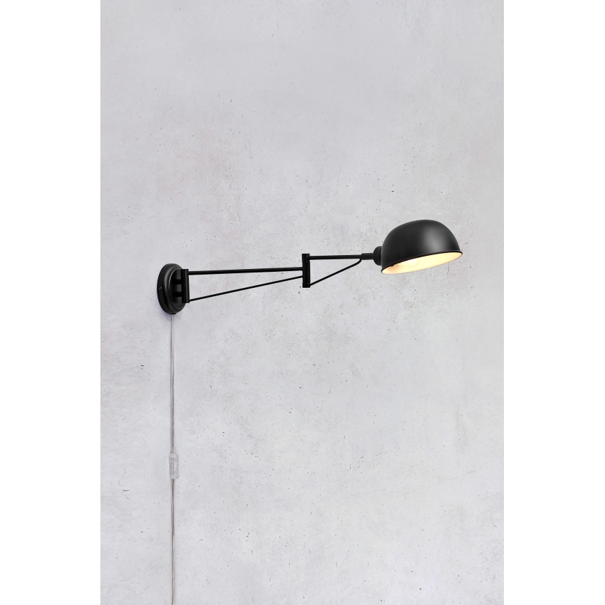 Markslöjd 108587 - Nástěnná lampa PORTLAND 1xE27/40W/230V černá