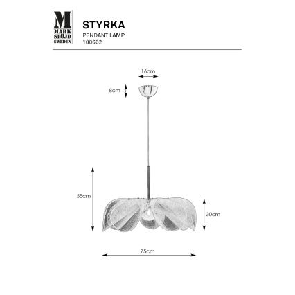 Markslöjd 108662 - Lustr na lanku STYRKA 1xE27/40W/230V pr. 75 cm černá