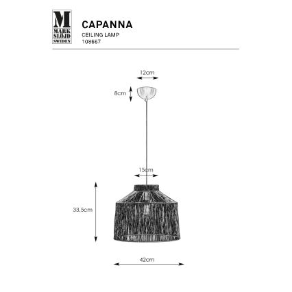 Markslöjd 108667 - Lustr na lanku CAPANNA 1xE27/40W/230V mosaz