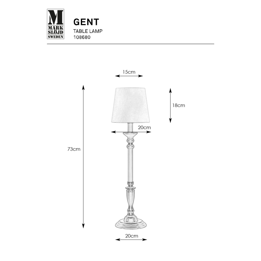 Markslöjd 108680 - Stolní lampa GENT 1xE27/40W/230V matný chrom/černá/bílá