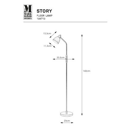 Markslöjd 108713 - Stojací lampa STORY 1xE14/40W/230V černá