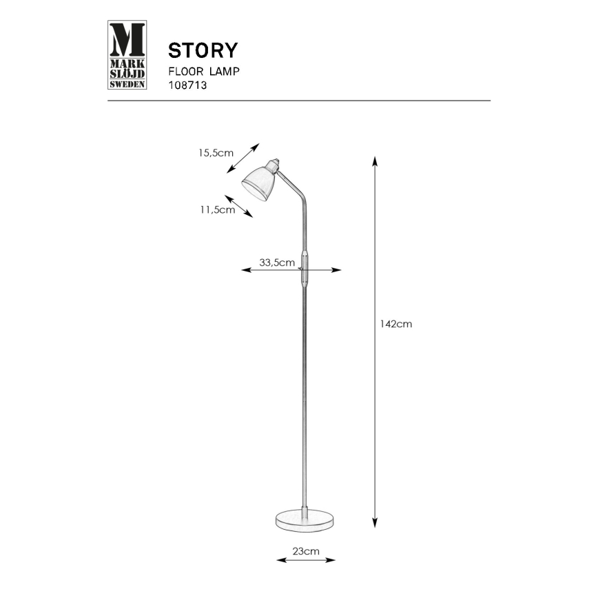 Markslöjd 108713 - Stojací lampa STORY 1xE14/40W/230V černá