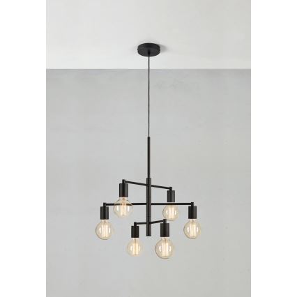 Markslöjd 108717 - Lustr na lanku CIELO 6xE27/40W/230V černá