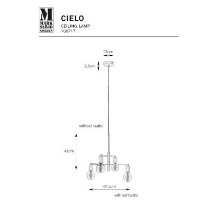 Markslöjd 108717 - Lustr na lanku CIELO 6xE27/40W/230V černá