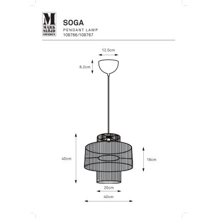 Markslöjd 108766 - Lustr na lanku SOGA 1xE27/40W/230V černá