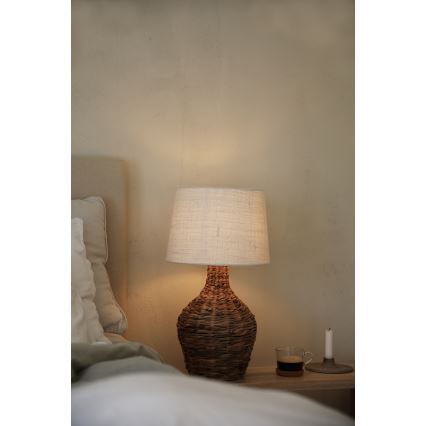 Markslöjd 108771 - Stolní lampa PAGLIA 1xE27/40W/230V bílá/ratan
