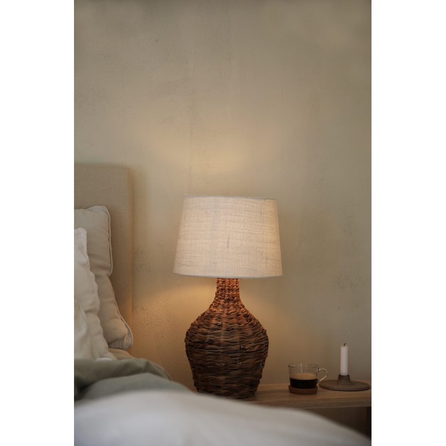 Markslöjd 108771 - Stolní lampa PAGLIA 1xE27/40W/230V bílá/ratan