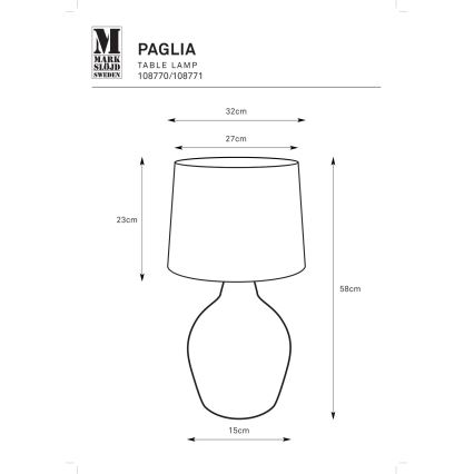 Markslöjd 108771 - Stolní lampa PAGLIA 1xE27/40W/230V bílá/ratan