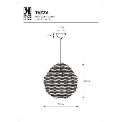 Markslöjd 108773 - Lustr na lanku TAZZA 1xE27/40W/230V zlatá