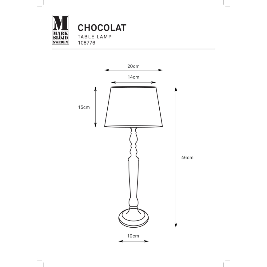 Markslöjd 108776 - Stolní lampa CHOCOLAT 1xE27/40W/230V hnědá/béžová