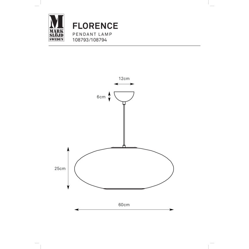 Markslöjd 108793 - Lustr na lanku FORENCE 1xE27/40W/230V pr. 60 cm černá