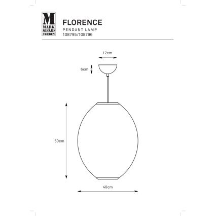 Markslöjd 108796 - Lustr na lanku FLORENCE 1xE27/40W/230V bílá