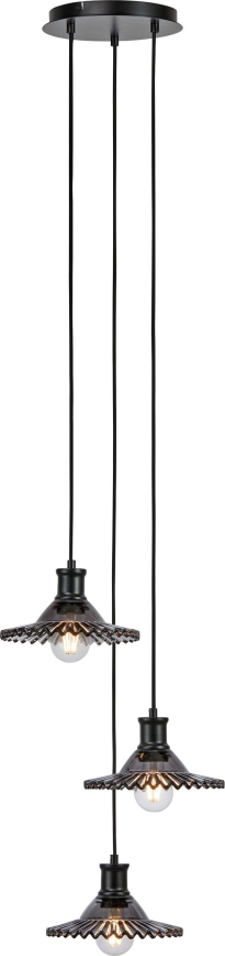 Markslöjd 108853 - Lustr na lanku NOVIA 3xE27/40W/230V černá/kouřová