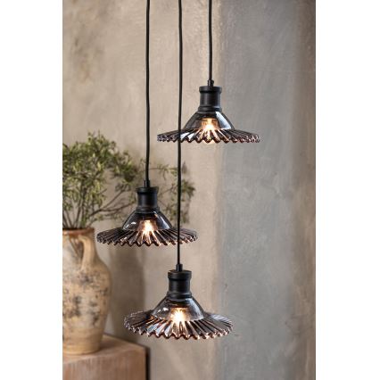 Markslöjd 108853 - Lustr na lanku NOVIA 3xE27/40W/230V černá/kouřová