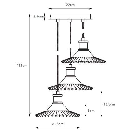 Markslöjd 108853 - Lustr na lanku NOVIA 3xE27/40W/230V černá/kouřová