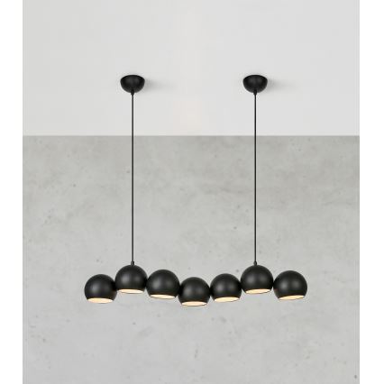 Markslöjd 108860 - Lustr na lanku CUPOLO 7xE14/40W/230V černá