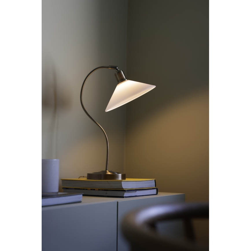 Markslöjd 108863 - Stolní lampa VELA 1xE27/40W/230V mosaz/bílá
