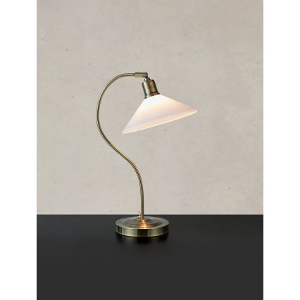 Markslöjd 108863 - Stolní lampa VELA 1xE27/40W/230V mosaz/bílá
