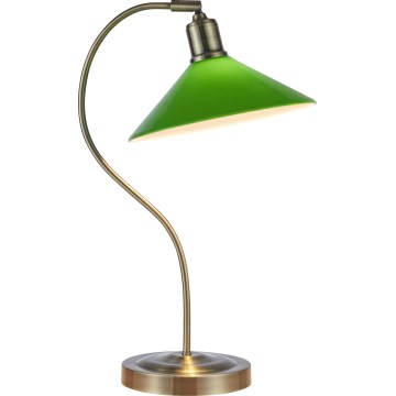 Markslöjd 108864 - Stolní lampa VELA 1xE27/40W/230V mosaz/zelená