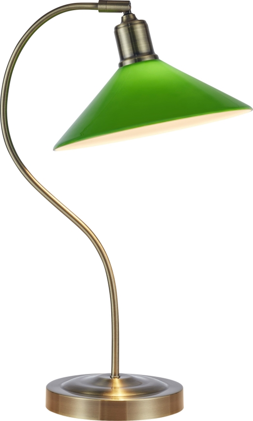 Markslöjd 108864 - Stolní lampa VELA 1xE27/40W/230V mosaz/zelená