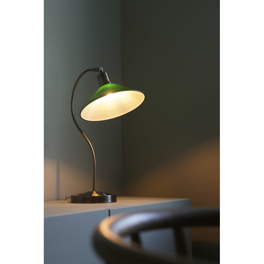 Markslöjd 108864 - Stolní lampa VELA 1xE27/40W/230V mosaz/zelená